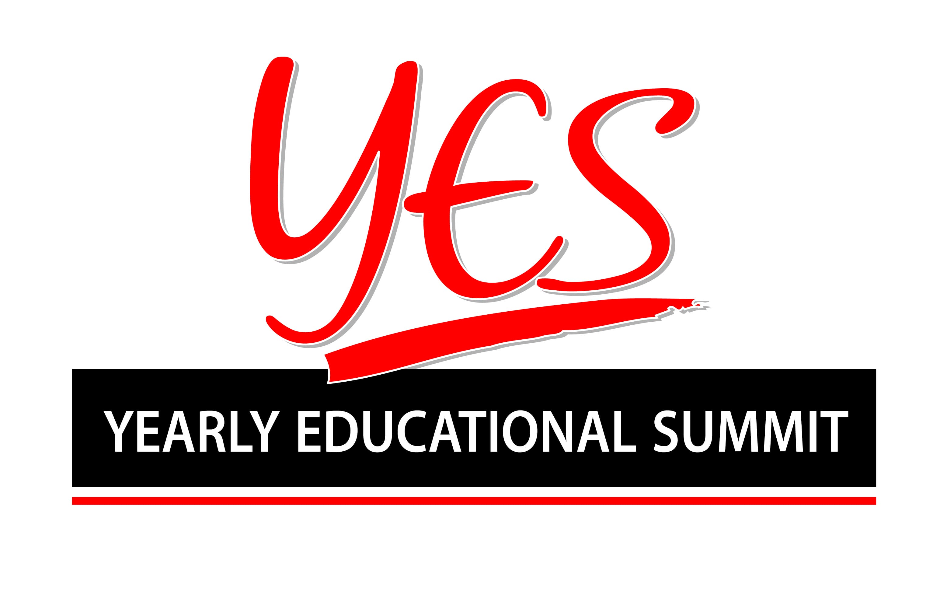 A red and black logo for the yes early educational summit.